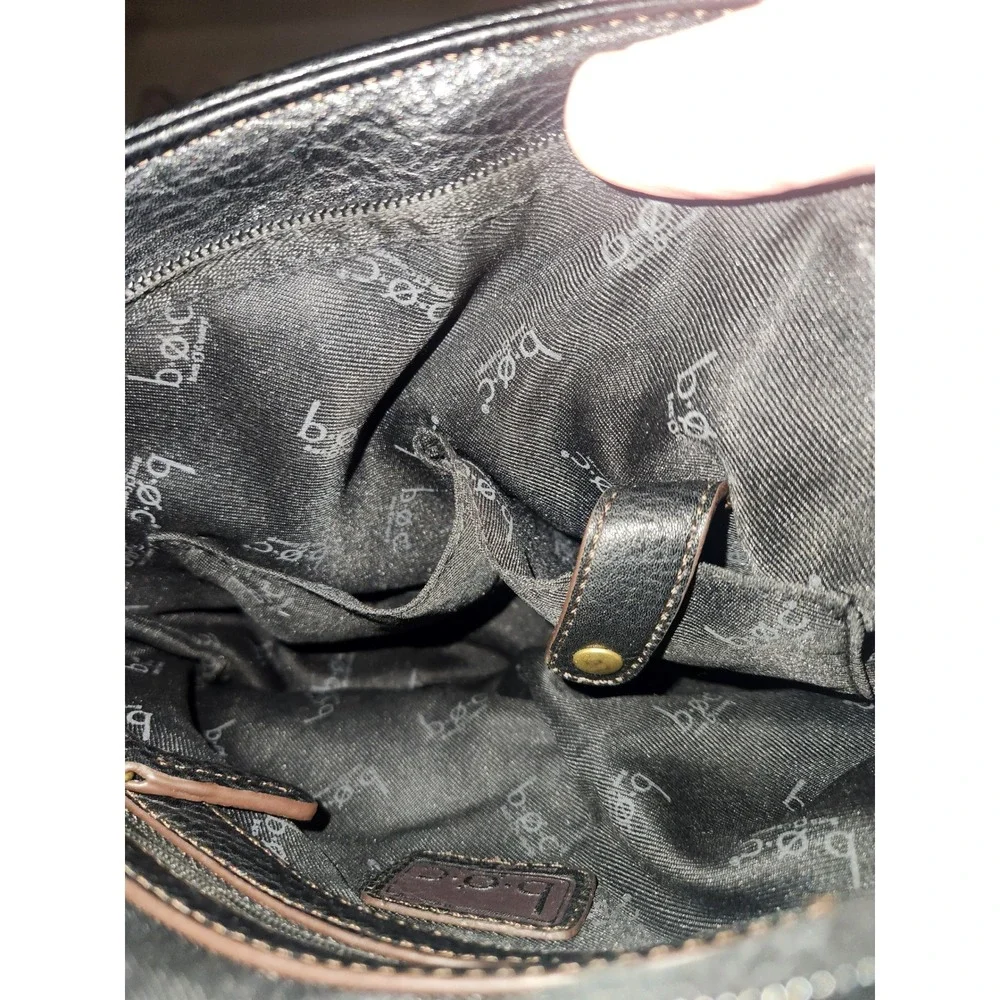 b.o.c. Born Concept Black Pebbled Crossbody‎ Bag Organizer Purse Brass Hardware